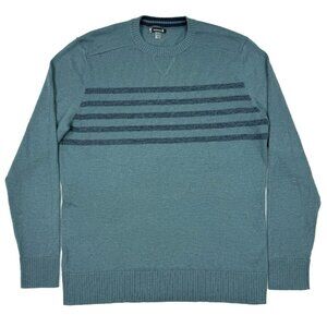 Smartwool Mens Sparwood Sweater Sz Medium Merino Wool Blend Striped Crew Outdoor